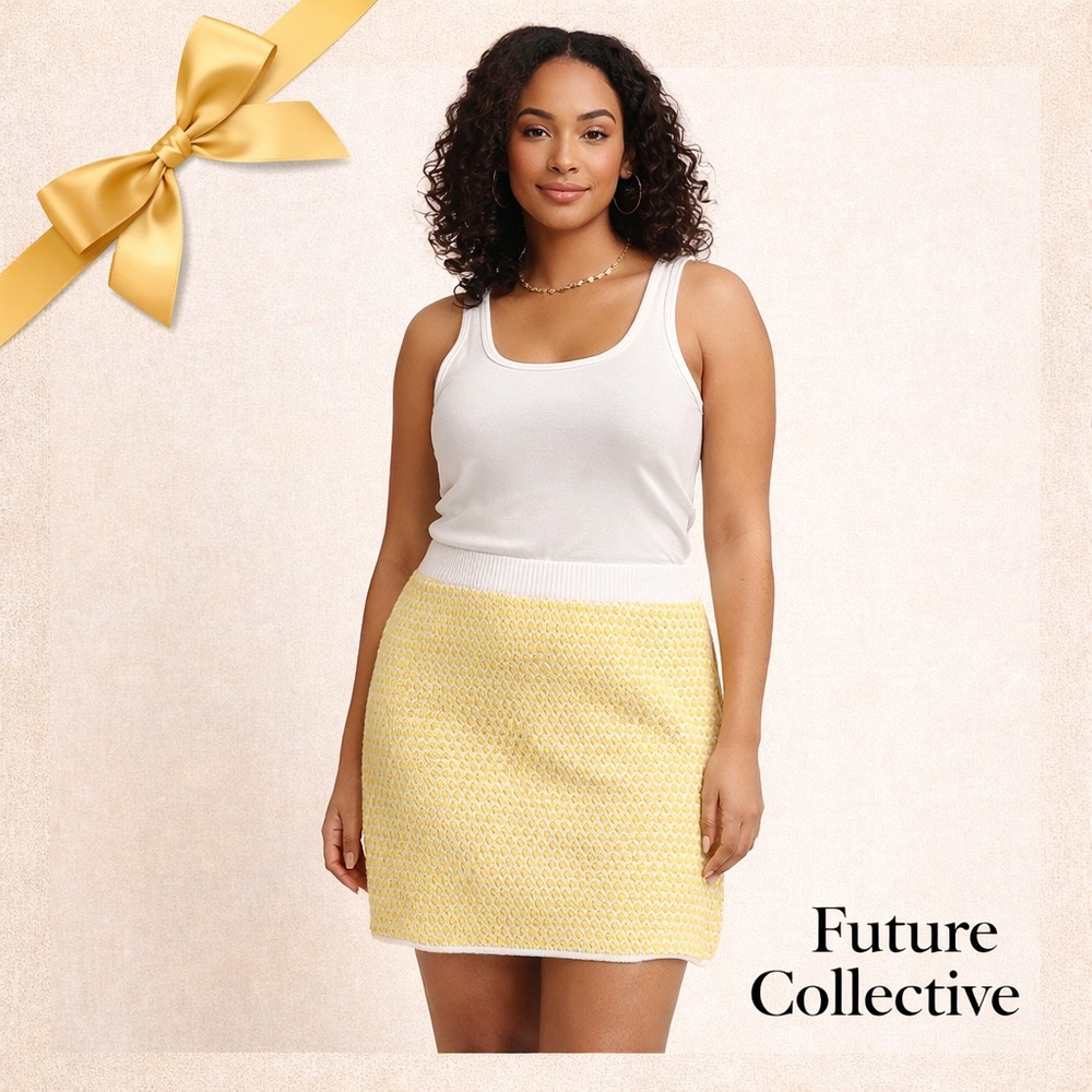 Future Collective x Alani Noelle Recycled Cotton Mini Skirt XL Yellow